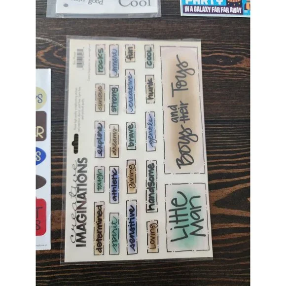 LOT Scrapbooking Stickers - Boys Blue Space Hero Men Man - NEW & Retired #10 - Picture 9 of 13